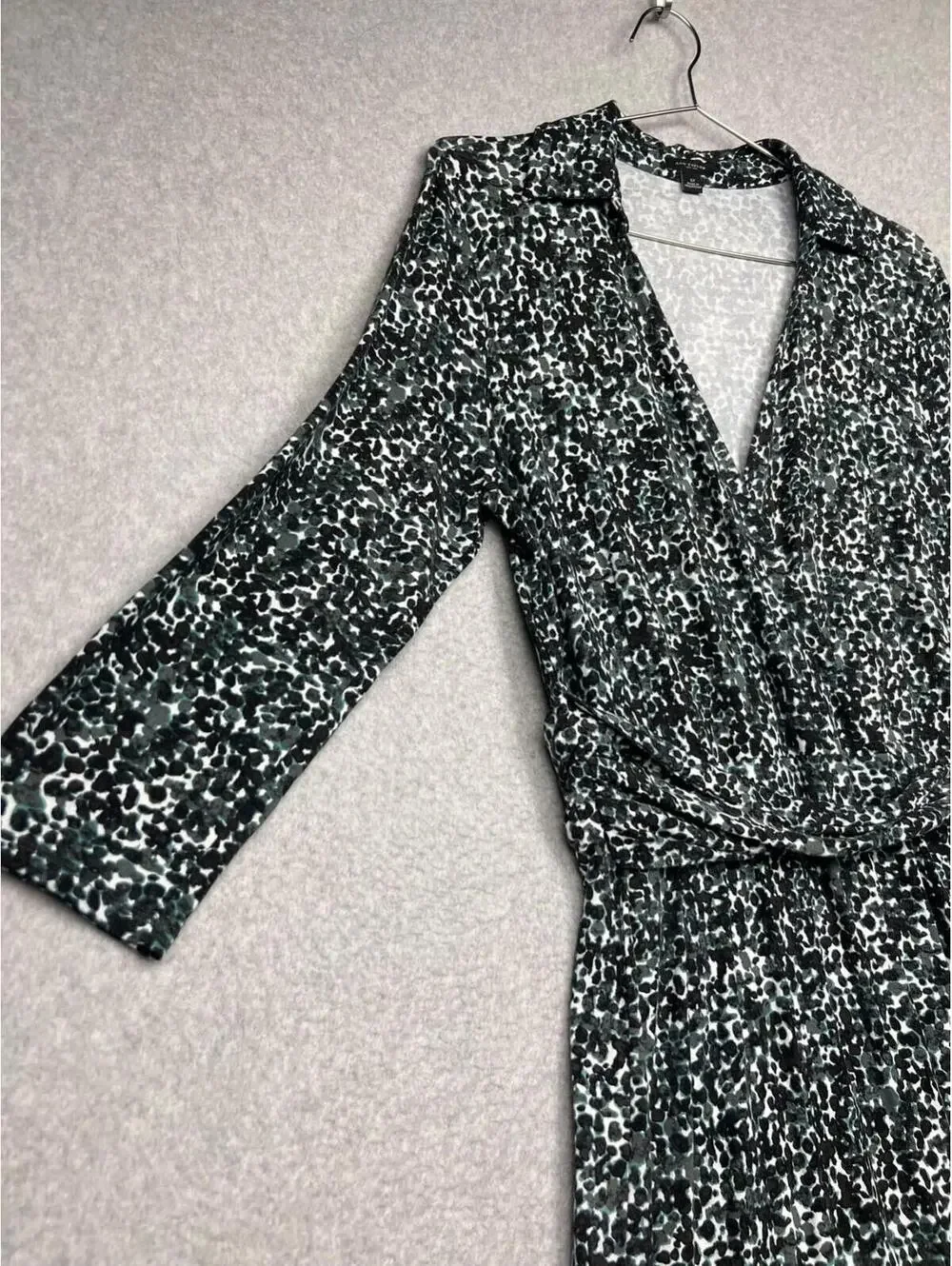 Ann Taylor Faux Wrap 3/4 Sleeve Dress Womens 12 Stretchy Casual Office Work